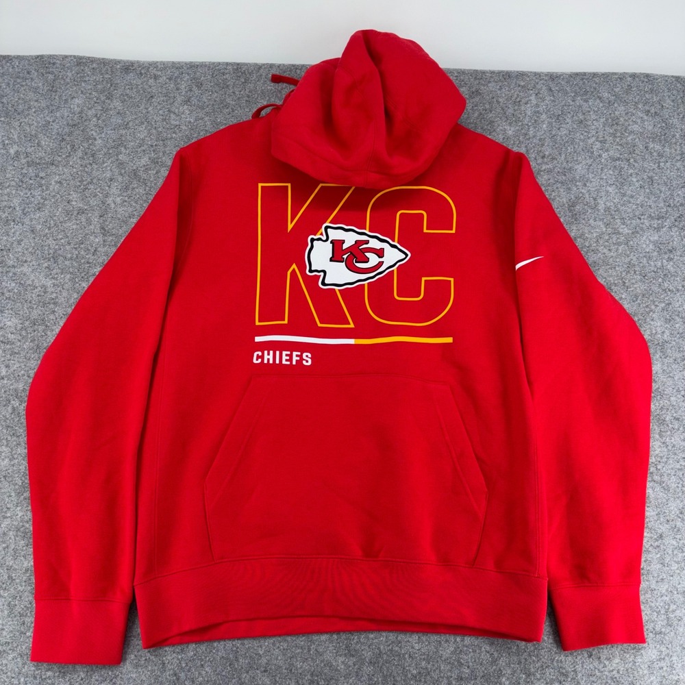 Nike Kansas City Chiefs Hoodie Mens Medium Red KC Arrowhead NKDK-65N Sweatshirt